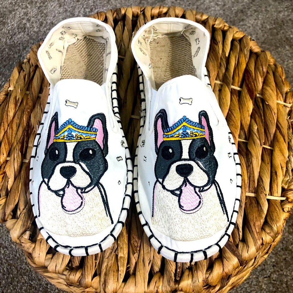 Bull Terrier Embroidered Canvas Loafers